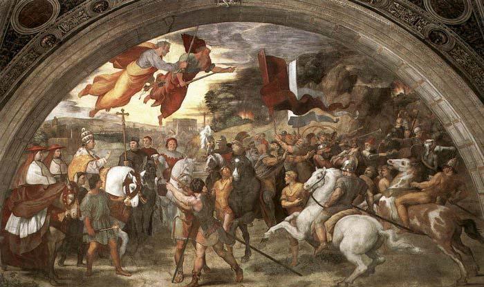 RAFFAELLO Sanzio The Meeting between Leo the Great and Attila Spain oil painting art
